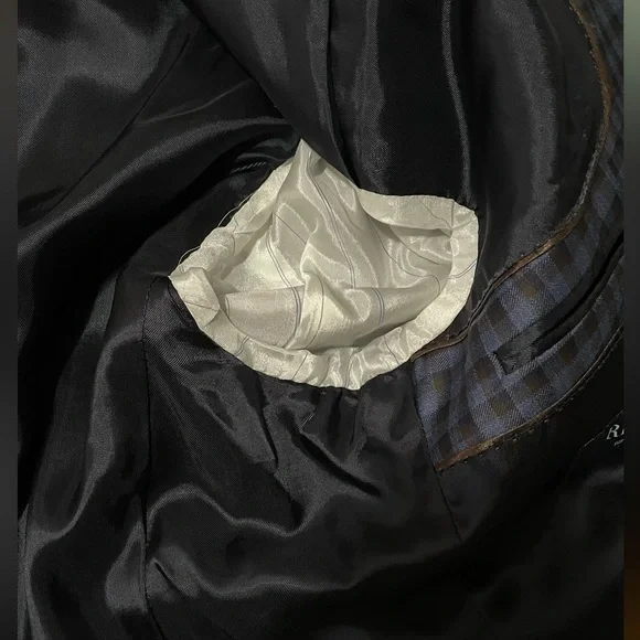 Lubiam Italy Reda 1865 Super 130s Wool Blazer Blue Check Sport Coat NWOT - Picture 10 of 12